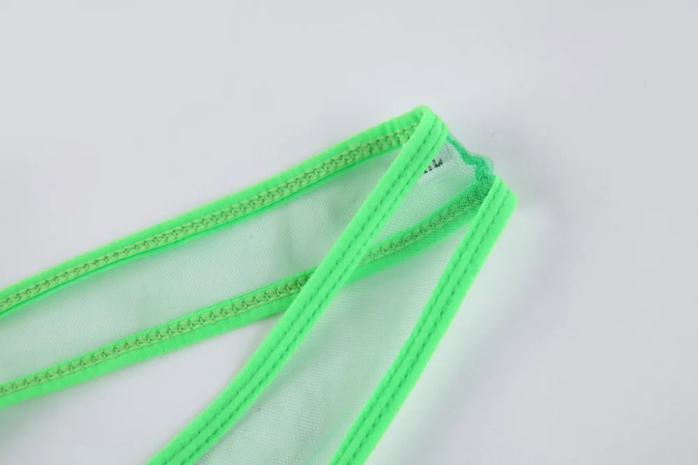 Нижнее белье мужское Сетчатое просвечивающие трусы тонги с карманом Полная