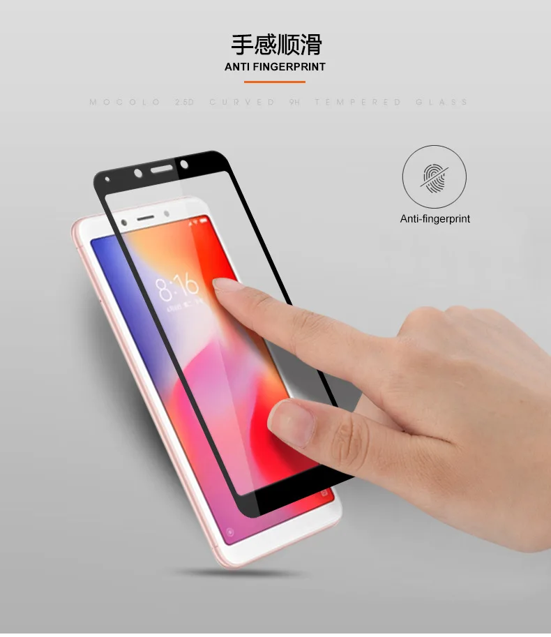 2 шт полностью клея полное покрытие закаленное стекло для Xiaomi Redmi 6 защитная