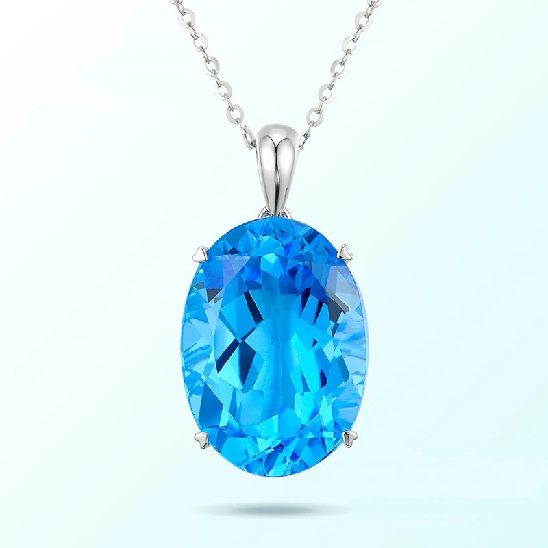 Подвеска в виде большого камня длинное ожерелье с цепочкой для женщин светло