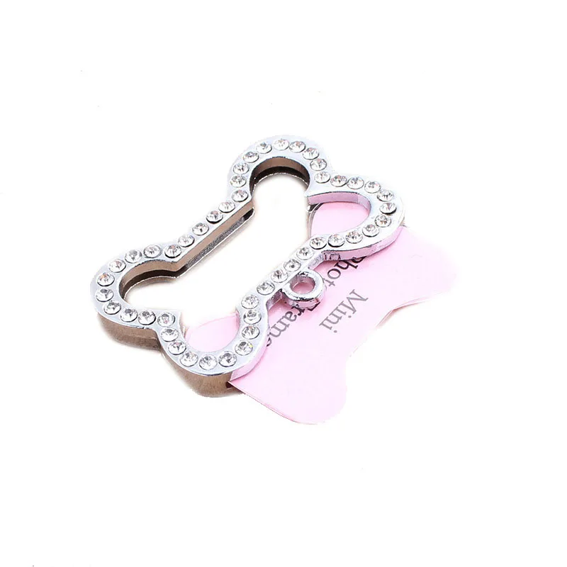 Pink 1 шт. кость формы тегов pet комплект пропала собака id адрес Имя Метка нержавеющей собака щенок кулон - Цвет: Pink