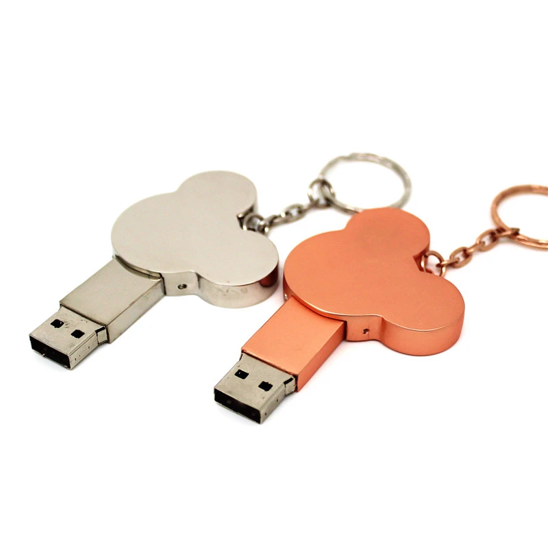 Милый металлический 4 ГБ 8 ГБ 16 ГБ 32 ГБ серебристый/золотой usb флеш-накопитель Микки Маус u диск Флешка 64 Гб Флешка карта памяти