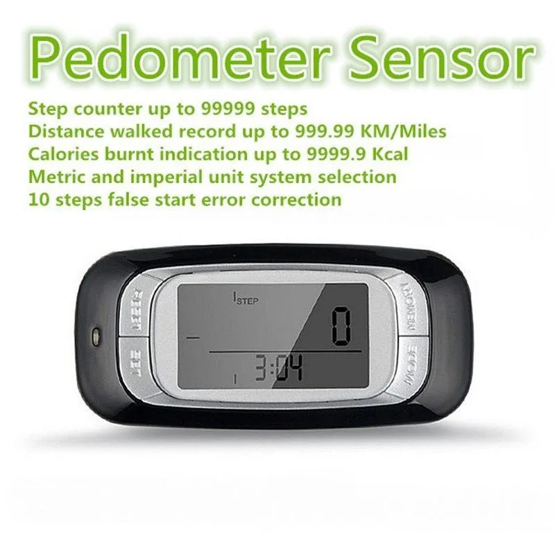 SGOODE Multifunction 3D Sensor Running Walking Pedometer Steps Counter Calorie Burnt Calculator Lightweight Clip on Pedometers