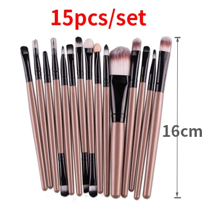 15PCS Style 12 Профессиональный набор кистей для макияжа Maquiagem основа для макияжа Тени для век подводка для глаз ресницы кисти для бровей для макияжа портативный набор кистей для макияжа глаз - Handle Color: 15PCS Style 12
