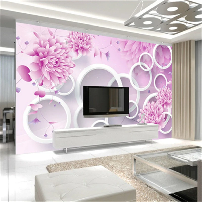 3d обои из шелковой ткани для гостиной ТВ стены бесшовные большие фрески простые
