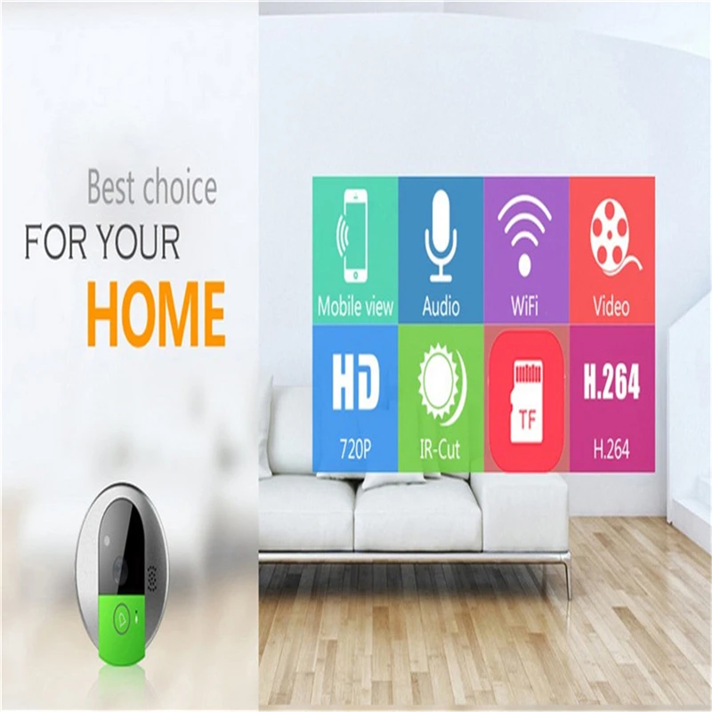 HD 720P беспроводная WiFi IP дверная камера ИК Ночное Видение двухстороннее аудио