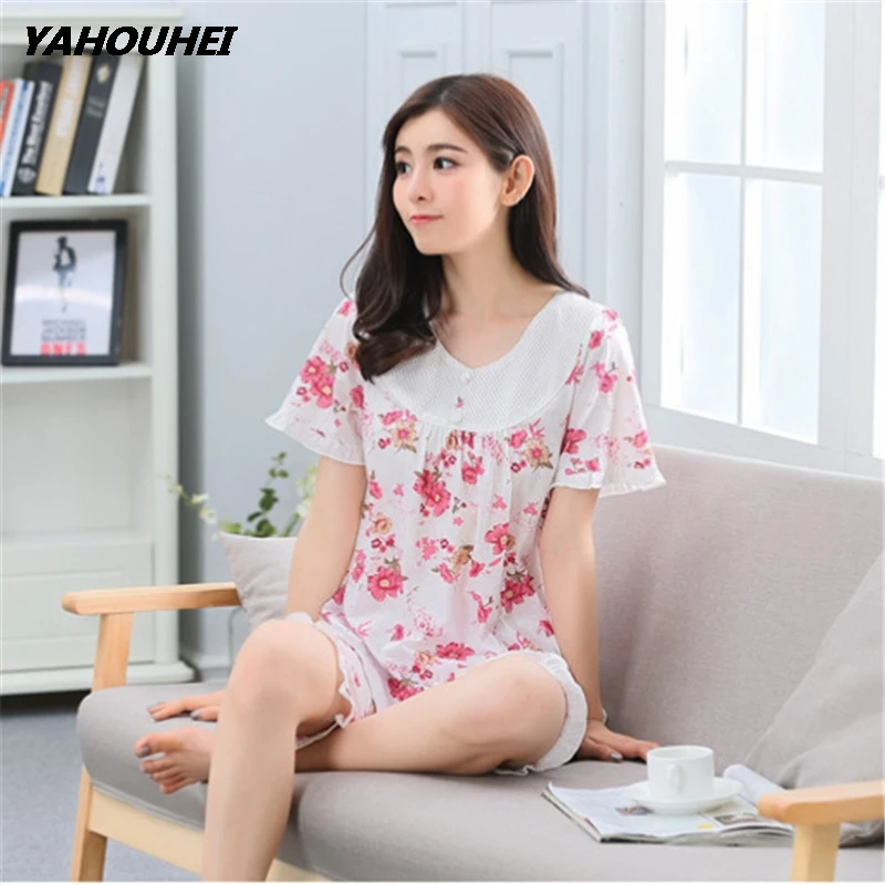 duan tianyuan2 pink Женские пижамные комплекты с коротким рукавом, розовая рубашка с буквенным принтом и черные шорты, пижамный комплект, летняя одежда для сна, домашняя одежда - Цвет: duan tianyuan2 pink