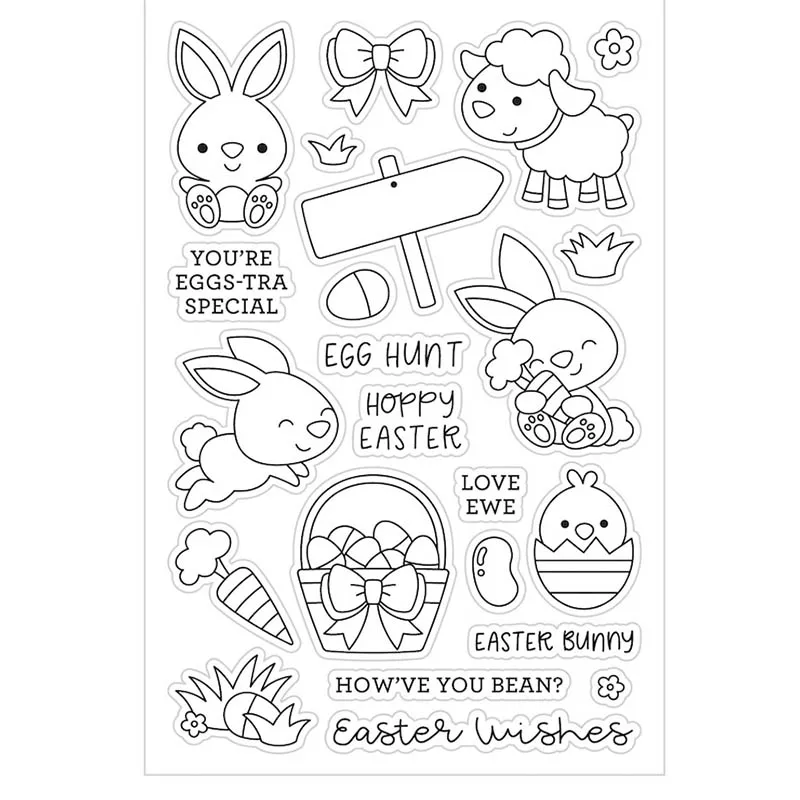 Прозрачный штамп с пасхальными пожеланиями для скрапбукинга сделай