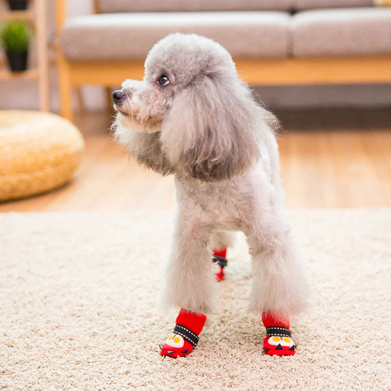 Hipidog 4 шт./компл. Крытый ПЭТ теплая обувь из плотного хлопка Малый Обувь для собак