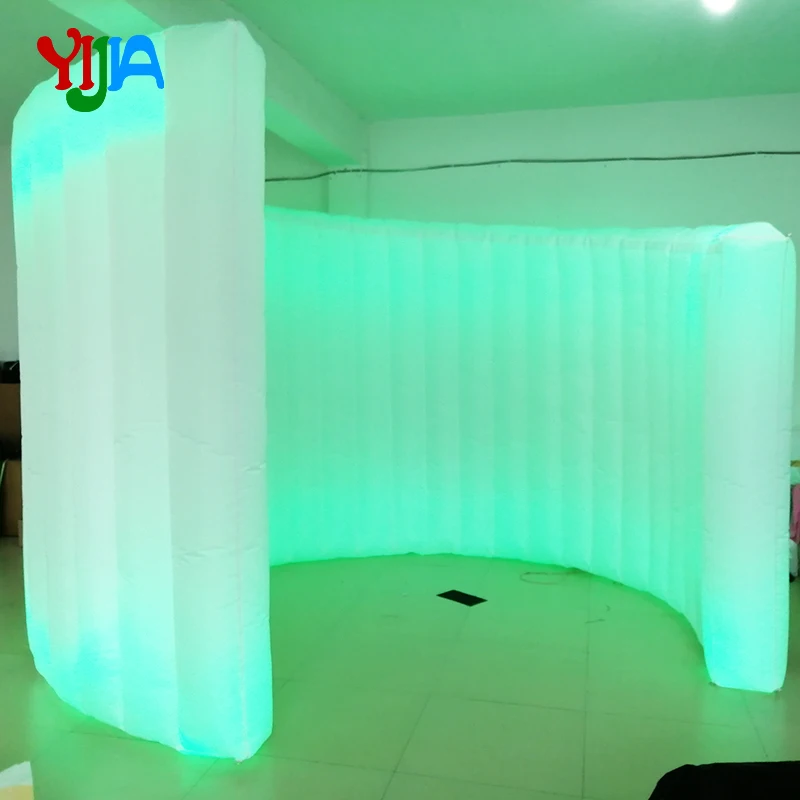 Fiyat Güzel Spiral Şişme Fotoğraf Duvar Ile Zemin Standı LED şeritler Renk Değiştiren Işıkları Ve Iç Hava Üfleyici Düğün Parti Için