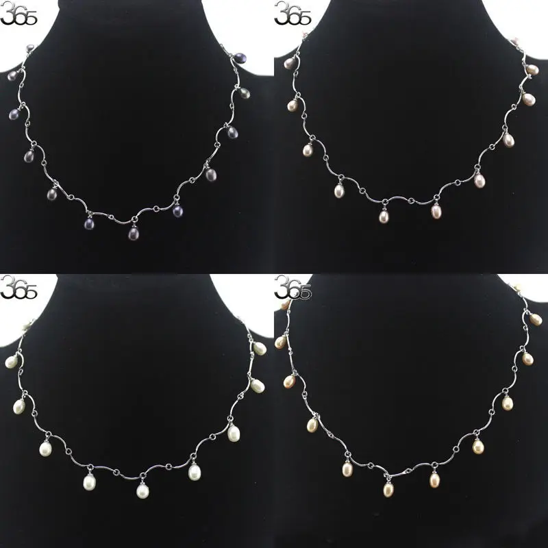 Free Shipping 7 8mm Olivary Freshwater Pearl Adjustable Elegant Women Jewerly Chains Necklace 18 20inch|chain necklace|necklace free shippingwoman