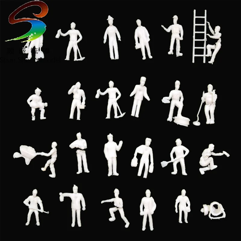 Prt1:87 хорошо неокрашенных фигур работников людей HO Scale 100 шт.|ho scale|unpainted figurefigures people |