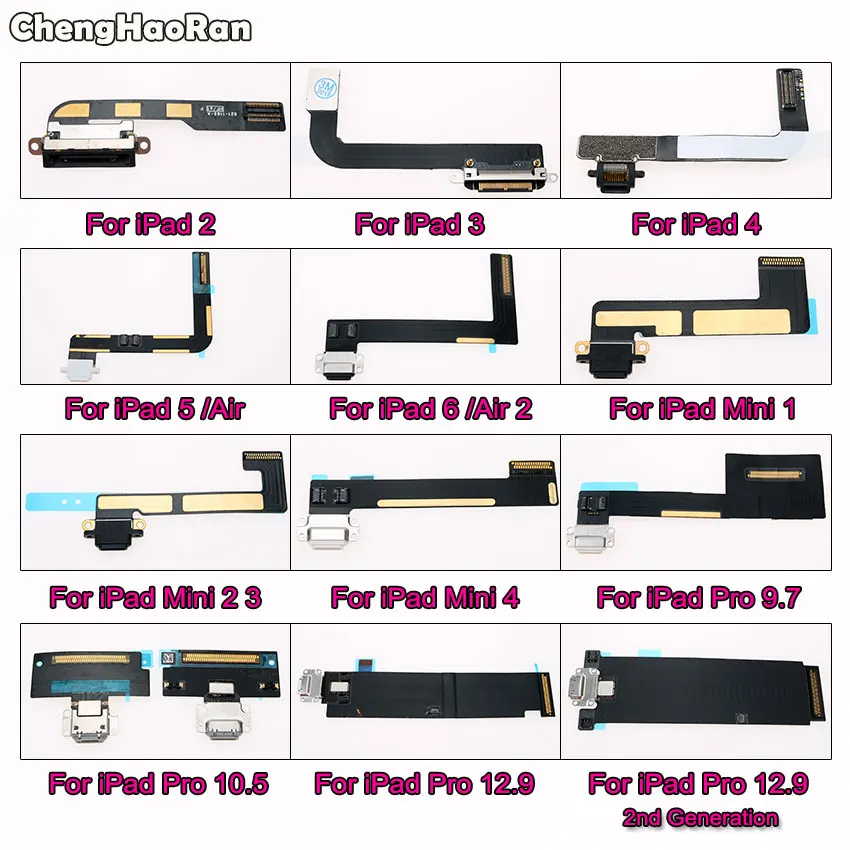 USB разъем зарядного устройства ChengHaoRan штекер порта гибкий кабель для iPad 2 3 4 5 6 Air Mini