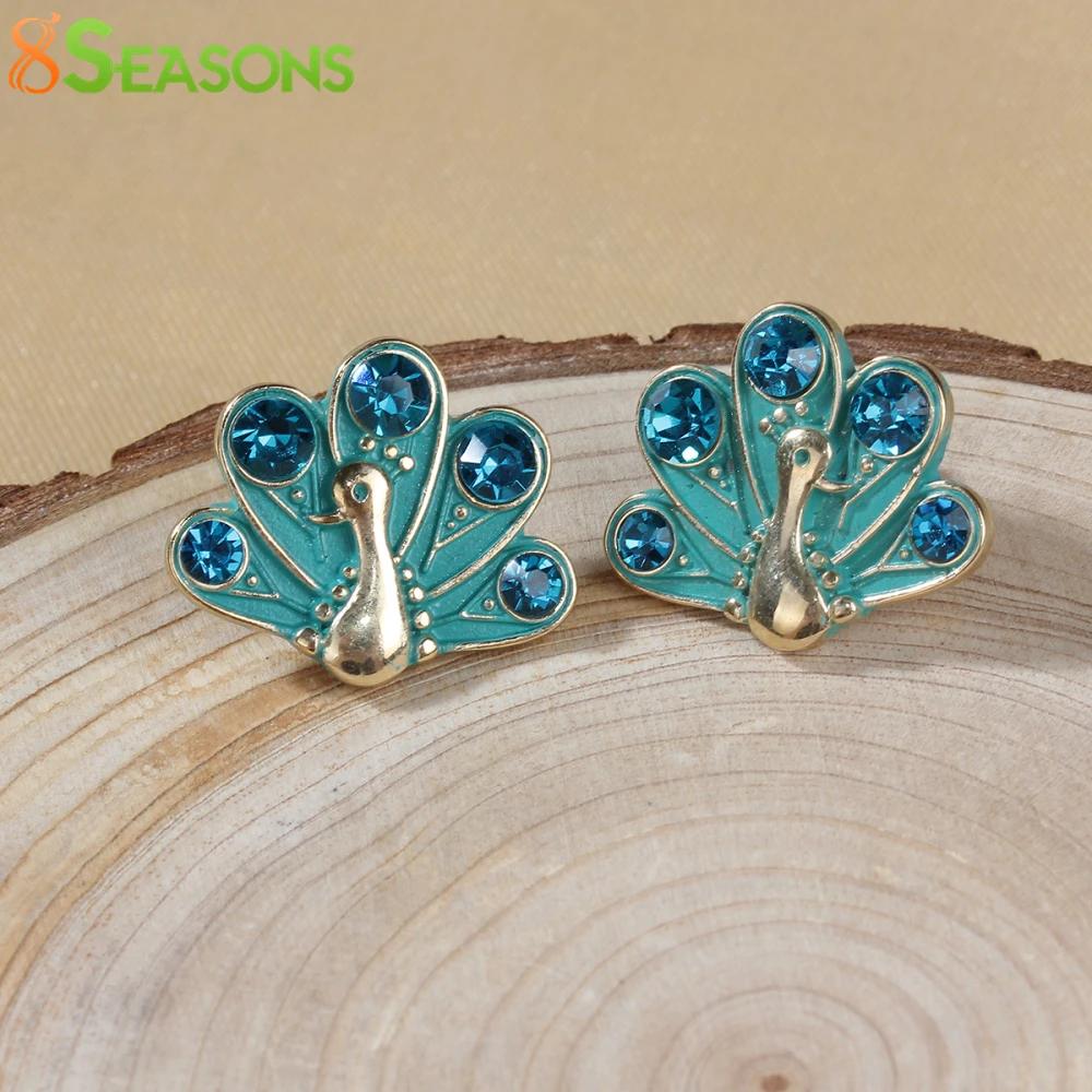 8 сезонов цинковый сплав ухо сообщение Серьги гвоздики золото Цвет мятно зеленый