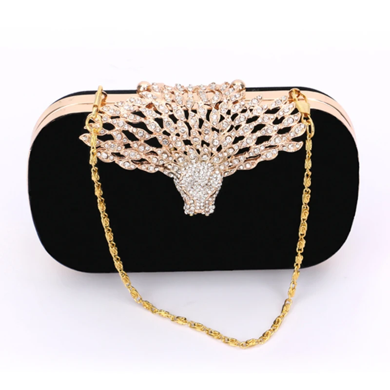 Черный Дракон Дизайн Бриллианты Женские сумки бархат маленький кошелек