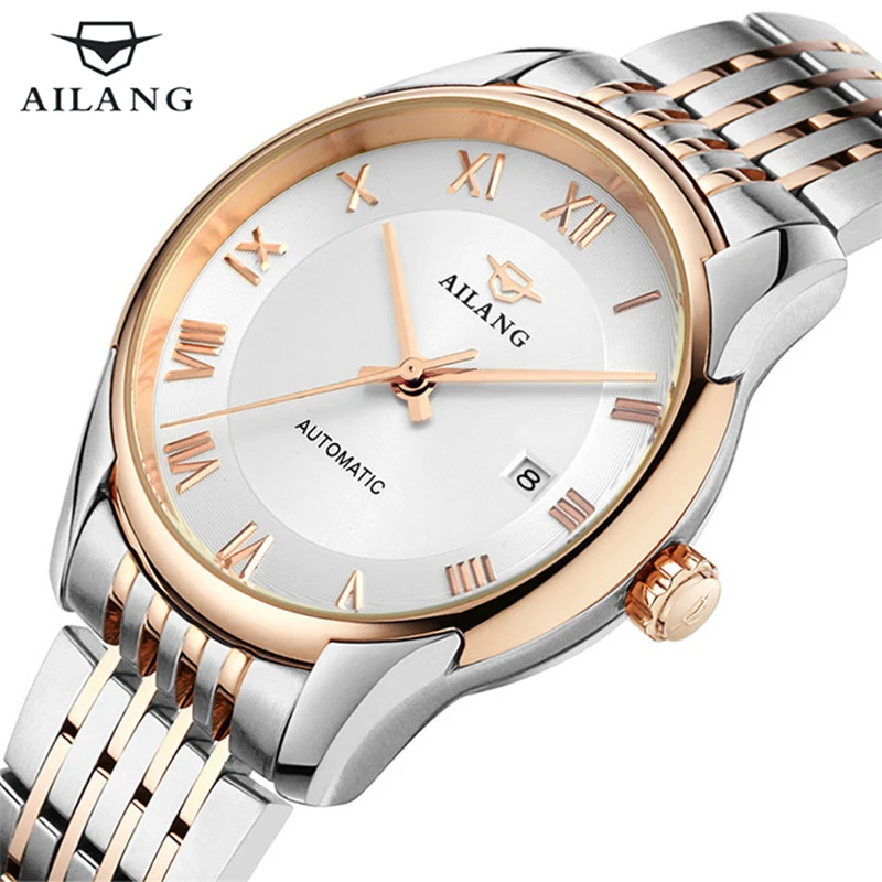 Горячая продажа известный бренд AILANG из нержавеющей стали золотые мужские часы