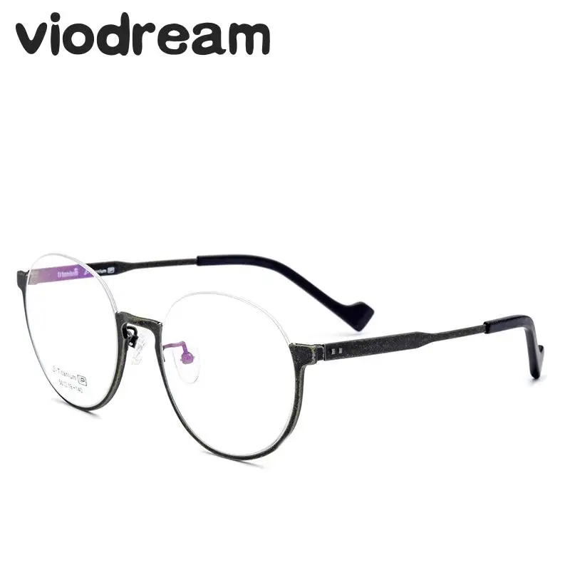 

Viodream 100% чистая титановая Ретро оправа для очков с гальваническим покрытием стиль старого цвета полуочки оптическая оправа Oculos De очки 709