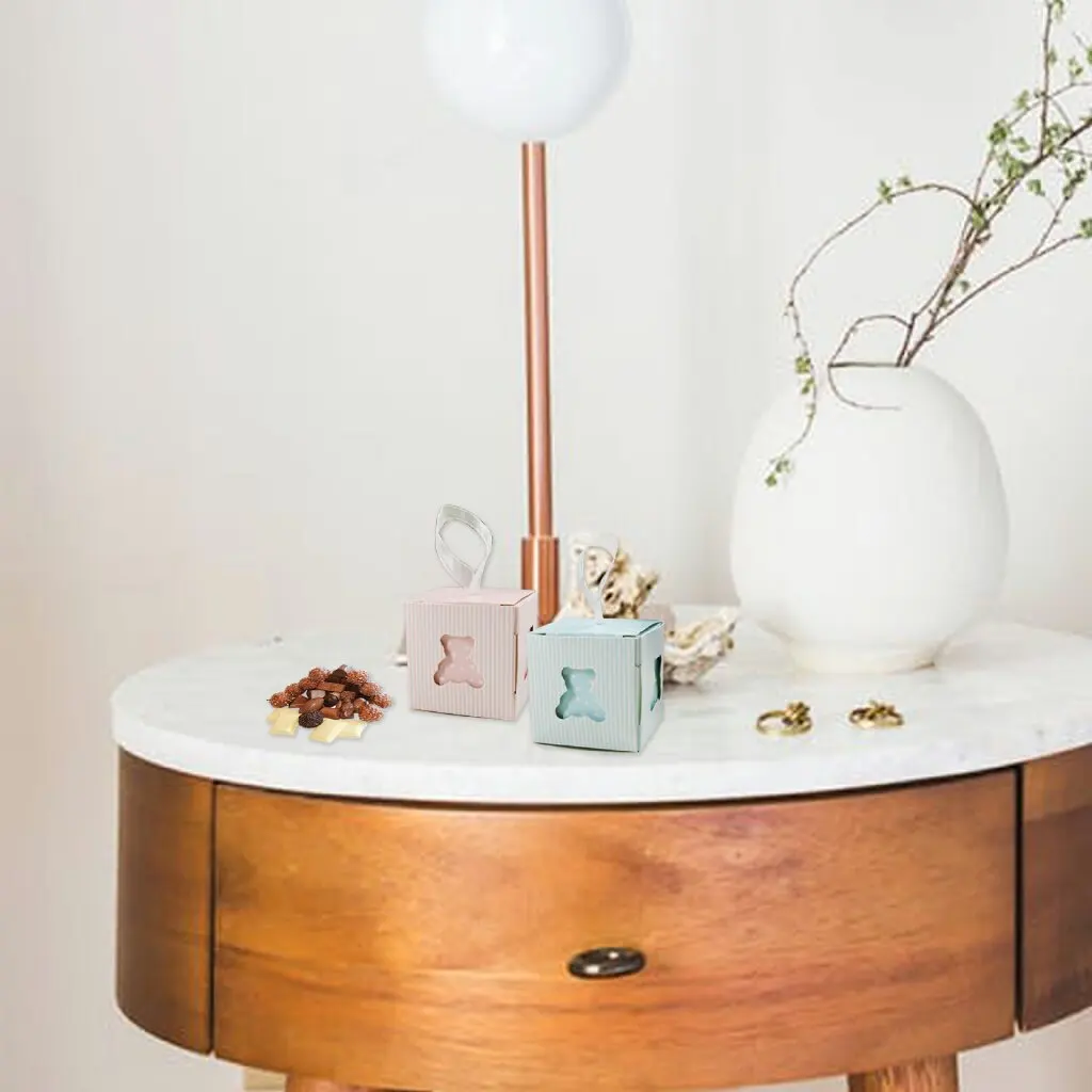 10 шт./лот розовые/синие пустотелые бумажные коробки в форме медведя коробка для