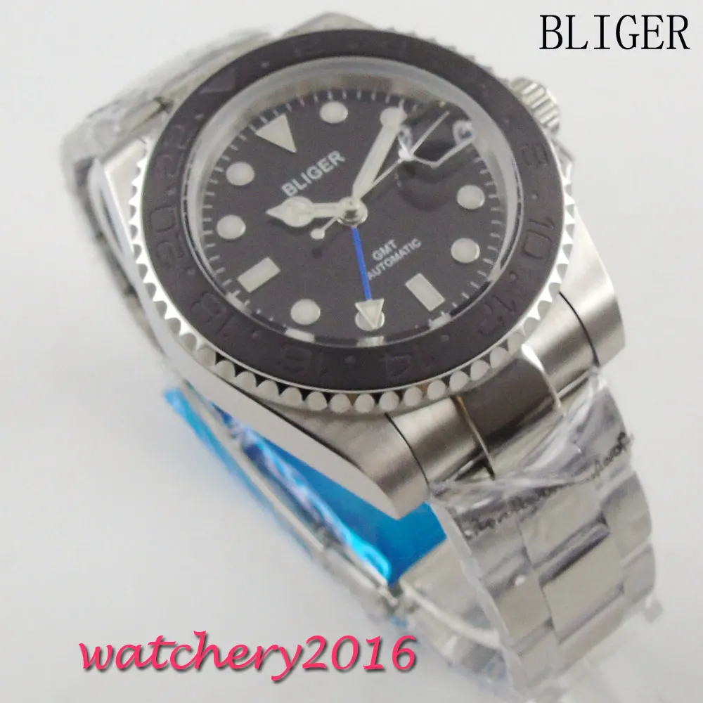 Relogio Masculino Mens Watches 40mm Bliger Black Dial Ceramic Bezel Luminous Sapphire Glass Top Brand Luxury Men Military Watch | Наручные