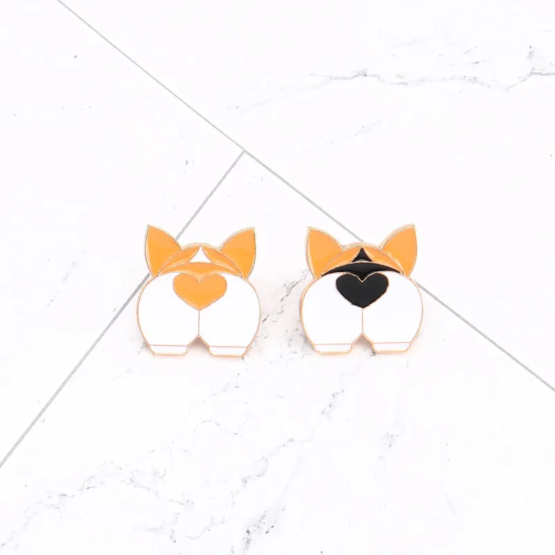 Корги встык эмаль булавки милые собаки щенок значки пользовательские пастельные