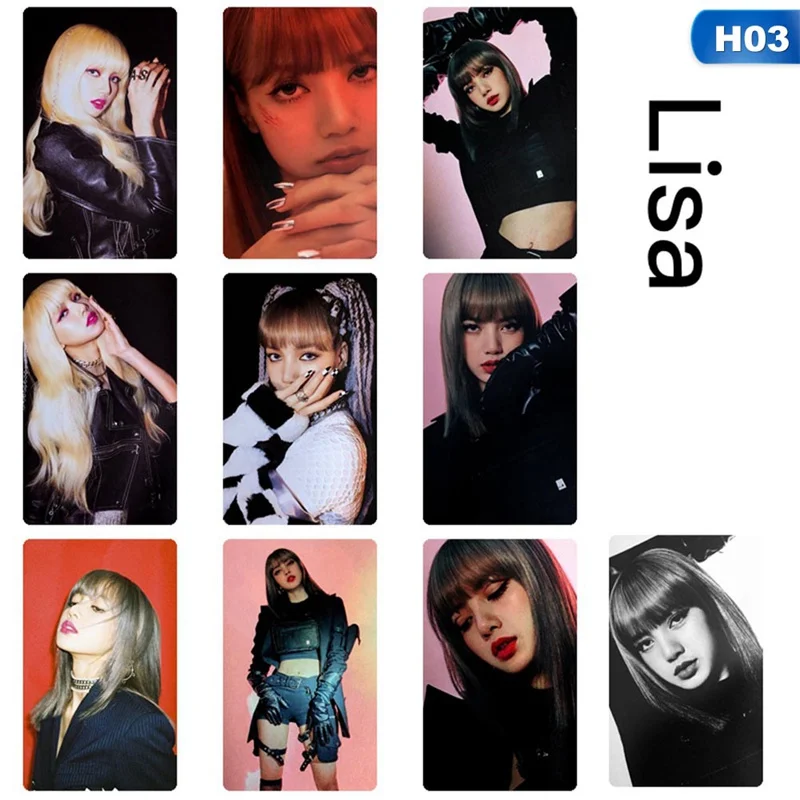 H03 10 шт./компл. Kpop Blackpink убить любовь фото stikcy карты Дженни Lisa Фотокарта Стикеры альбом с украшением в виде кристаллов карты Стикеры - Цвет: H03