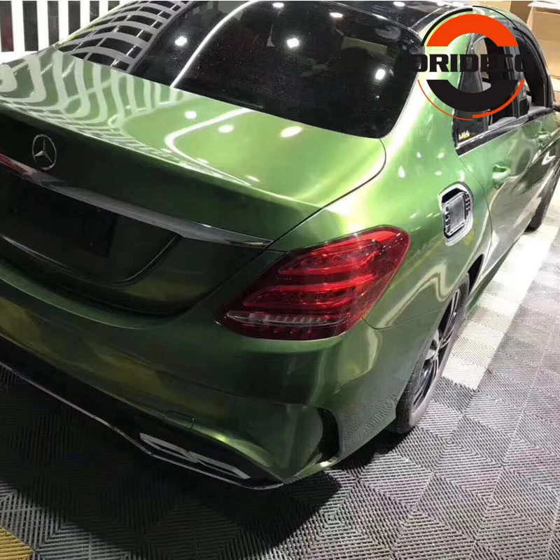 Супер Блестящая металлическая зеленая виниловая пленка Mamba для покрытия