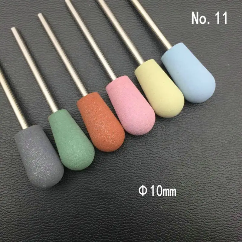 6 шт./компл. резиновые силиконовые фрезы для ногтей маникюра гибкая полировальная