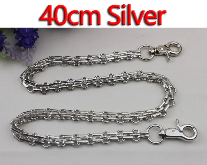 40cm Silver Сделай Сам золото, серебро, черный пистолет, винтажная бронзовая 12 мм металлическая сменная цепь, ремешки для сумок, сумок, кошельков - Цвет: 40cm Silver