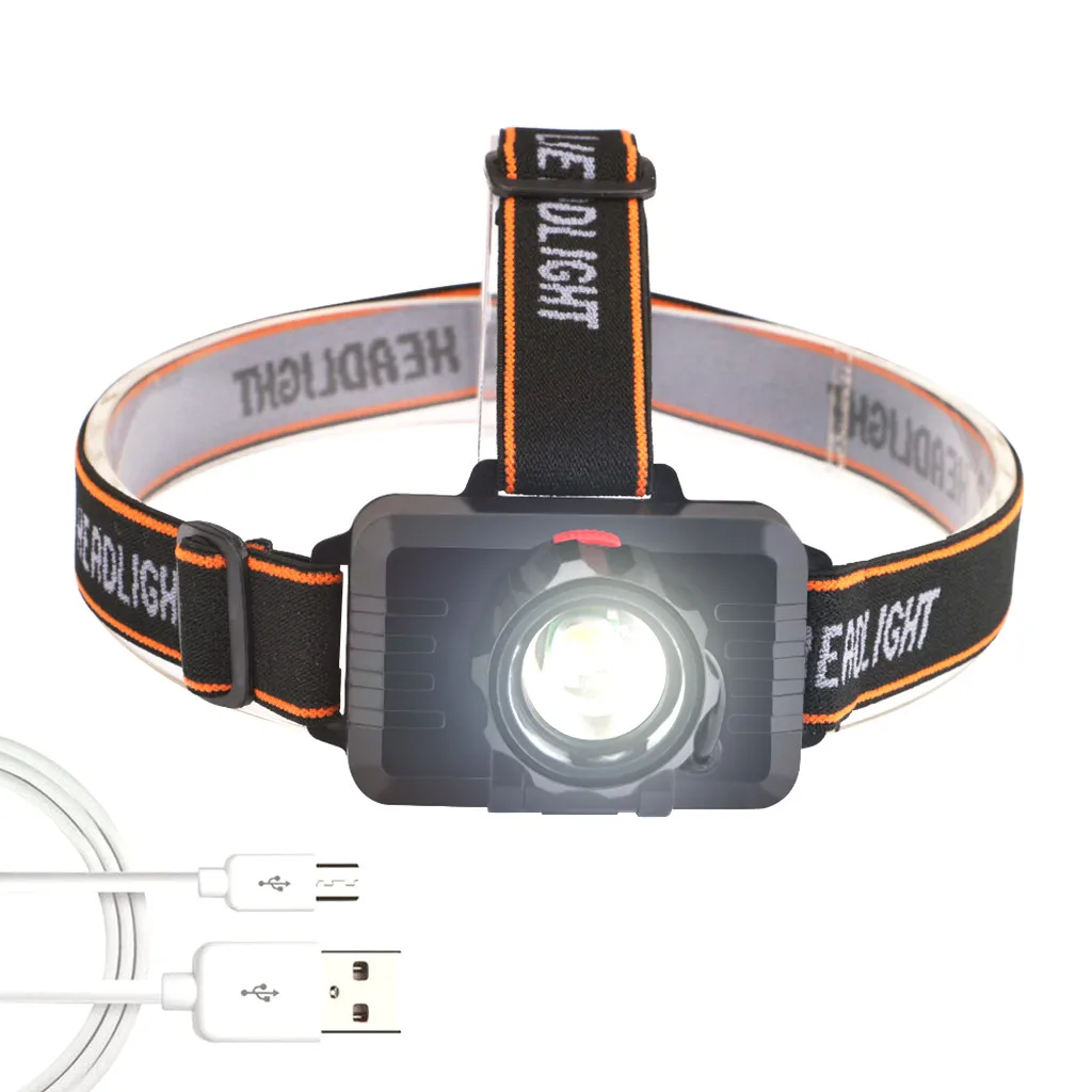Налобный фонарь USB Перезаряжаемый Водонепроницаемый T6 светодиодный налобный фонарь, налобный фонарь, налобный фонарь