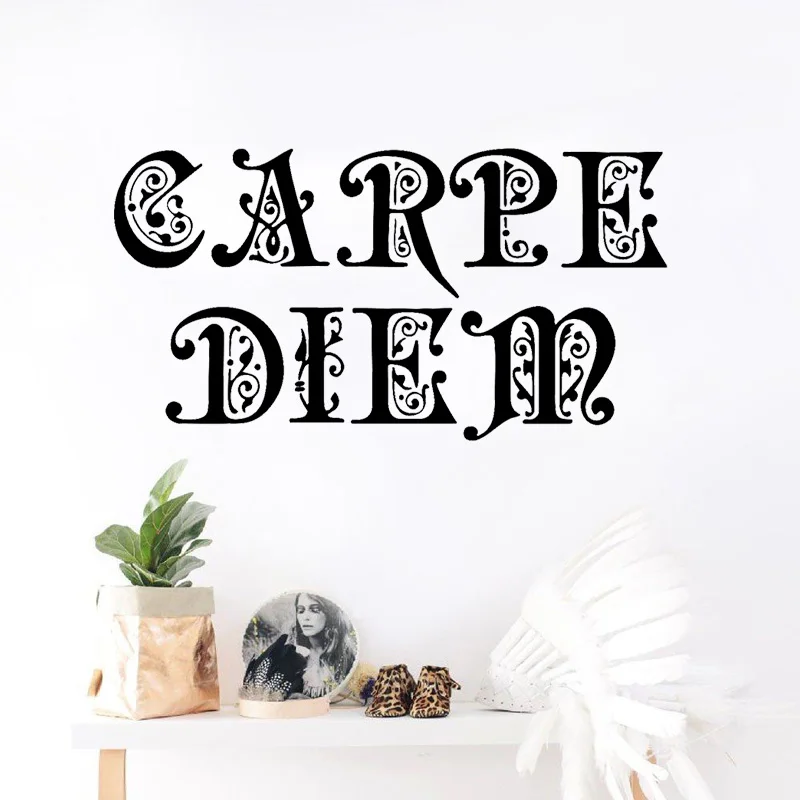YOJA 24 3 см * 45 настенное Искусство украшение Carpe Diem стикер гостиная ПВХ наклейка W1