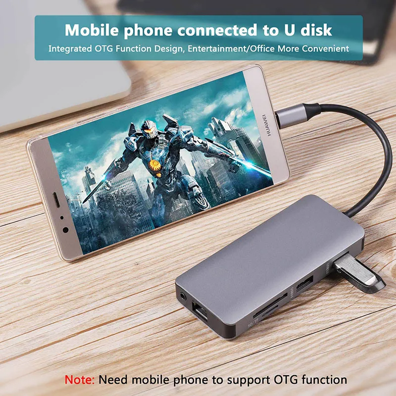 Baolyda USB C HUB 9 в 1 адаптер Thunderbolt 3 Type HDMI VGA 4K Gigabit Ethernet Montiport Adater для Macbook Pro c PC|Адаптеры