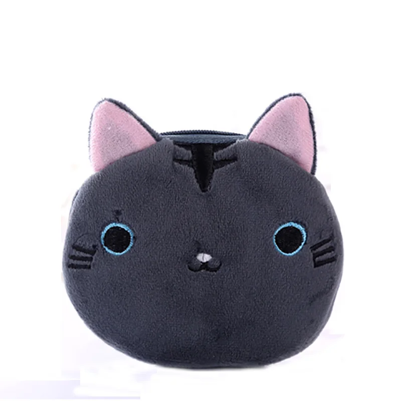 gray Детский модный плюшевый Кошелек, милый мультяшный мешок с нарисованным животным, маленький кошелек для девочек, мягкая сумка для монет, детский Подарочный клатч - Цвет: gray