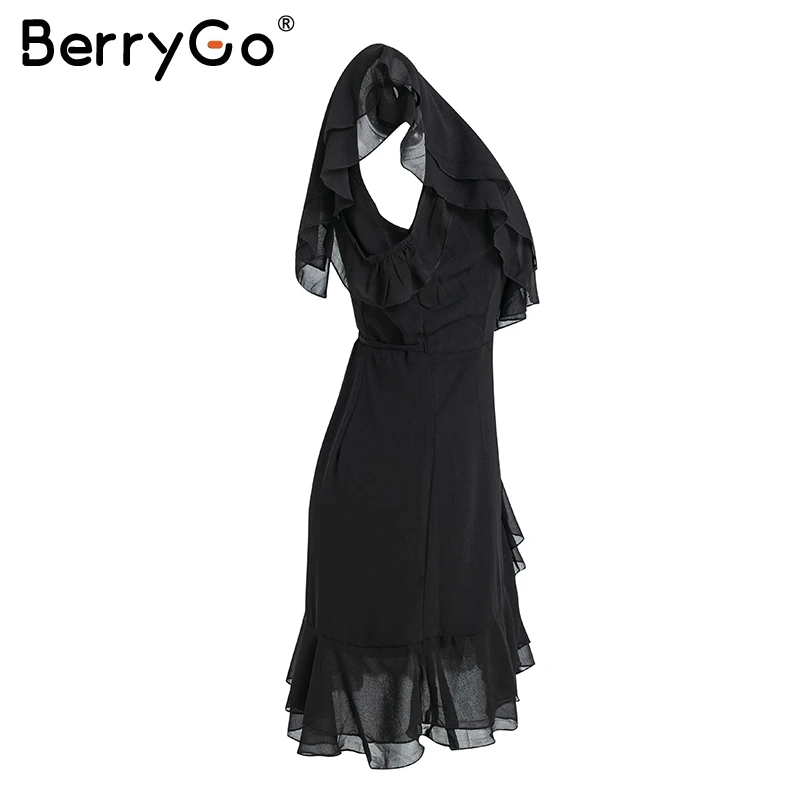 BerryGo сексуальный ремень холодный фиксатор для плеча платье женское повседневное