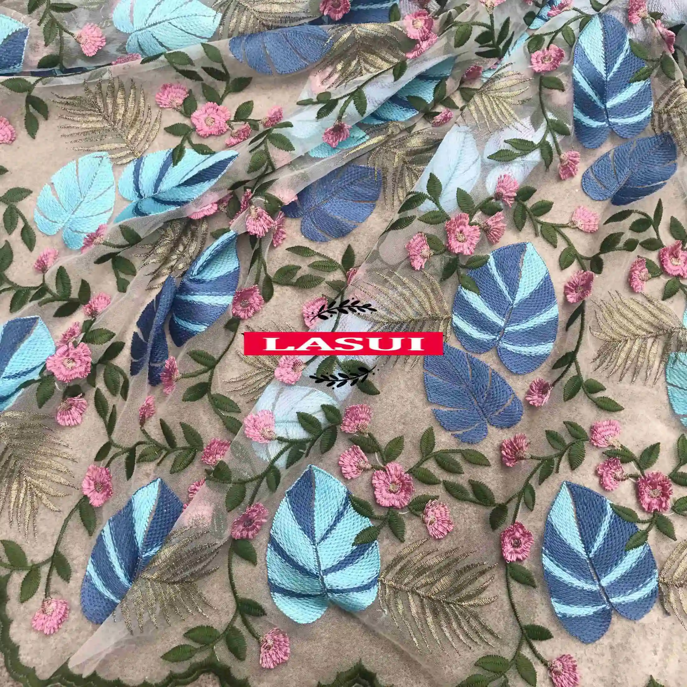 

Юбка LASUI 1 ярд 2019 X0521 «сделай сам», аксессуары для свадебного платья, мягкая сетка высокого уровня, многоцветная 3D Цветочная вышивка, сетчатая...