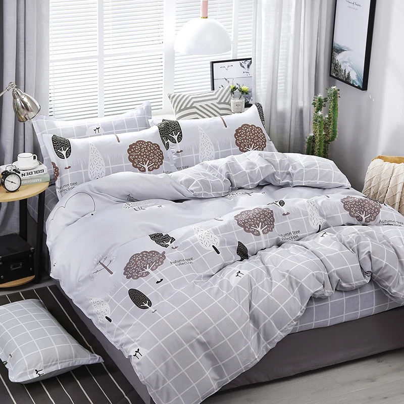 4 шт./компл. Комплект постельного белья с психоделическим рисунком леса и