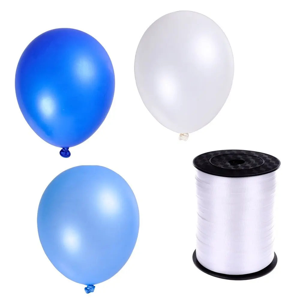 100 шт./упаковка 12 дюймовый белый светильник синий латексные шарики для