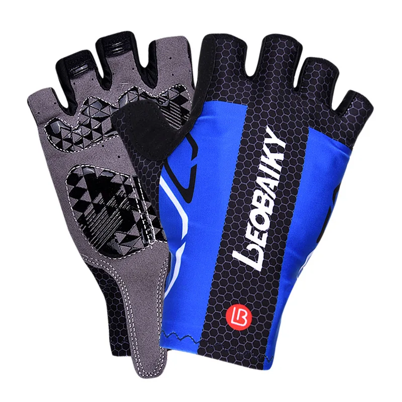 gloves blue Mtb Pro Team Bicycle Clothes Men Mountain Bike Clothing Breathable Anti-UV Sport Wear Short Sleeve Cycling Jersey Shorts Sets - Цвет: gloves blue