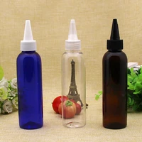 150ml empty brown plastic bottles with pointed mouth capsbottle containers travel pet empty with lid for shower gel body wash
