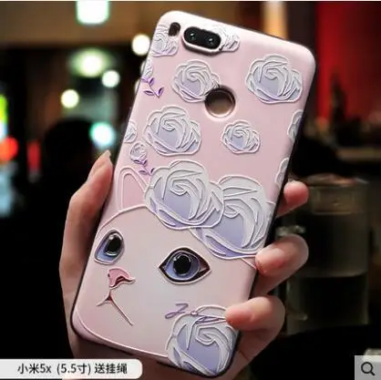 Чехол Xiaomi Mi 8 Lite силиконовый 3D мягкий рельеф ТПУ окрашенный чехол для телефона