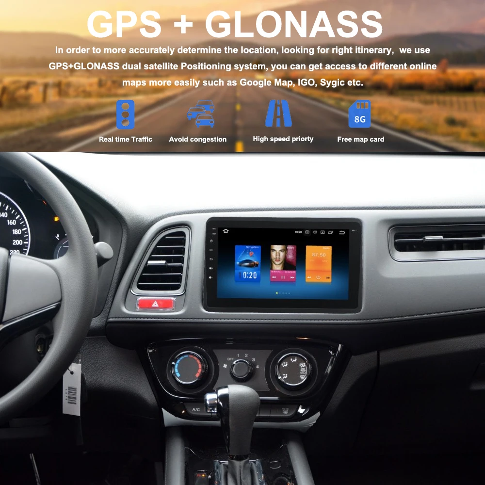 1 din радио android 9,0 gps Navi для Honda Vezel HR-V вариабельности сердечного ритма 2.5D ips авто радио Мультимедиа Стерео 8-ядерный BT
