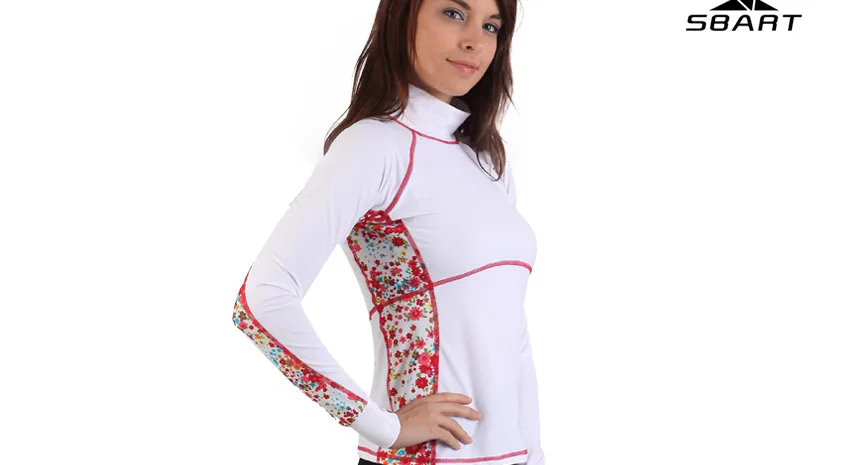 SBART Rashguard женские рубашки для плавания из лайкры, топ для серфинга с длинным рукавом, купальный костюм для плавания, Женский гидрокостюм для серфинга, рубашка для дайвинга Upf50 UV J913