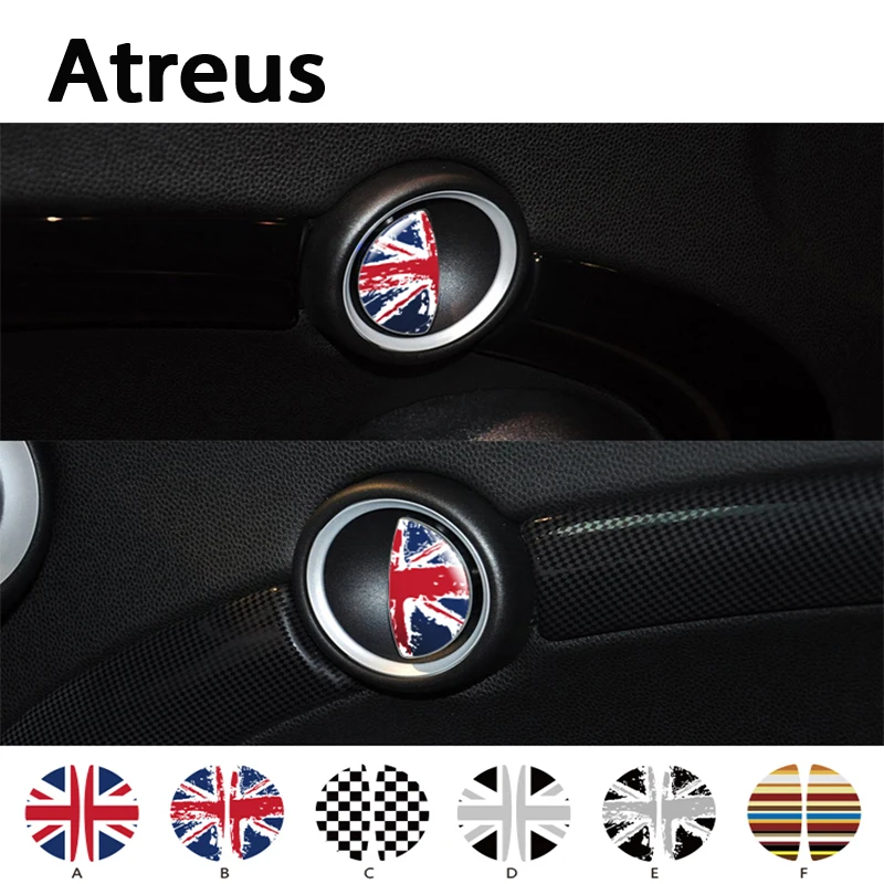 Atreus 2 шт. 3D автомобиля-Стайлинг автомобиля дверные ручки интерьера наклейки для Mini Cooper R56 R50 R53 F56 F55 R60 R57 аксессуары