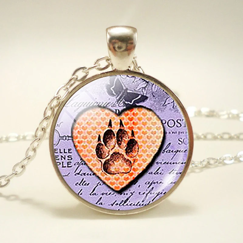 Ожерелье чокер с кулоном в виде кошачьей лапы|necklace silver necklace|glass pendants jewelrysilver pendant