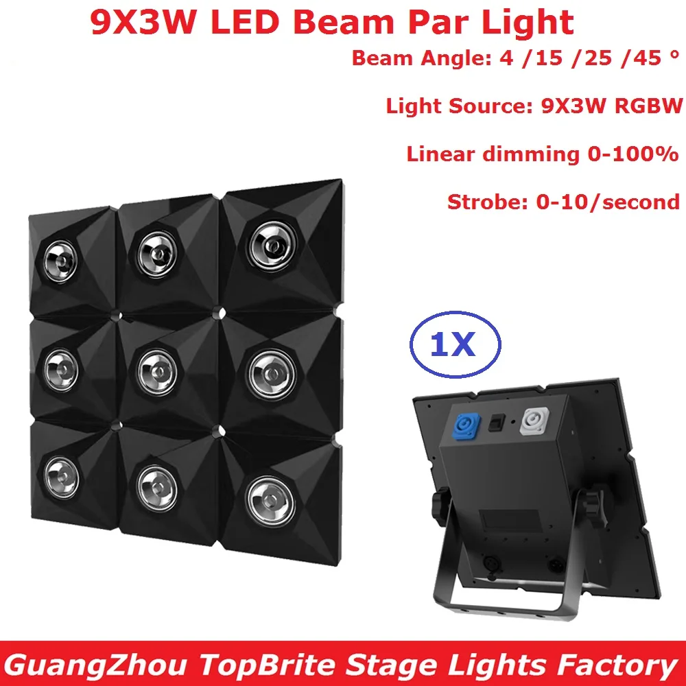 LED Par Light 9X3W RGBW четырехцветный алюминиевый корпус DJ DMX Светодиодный луч