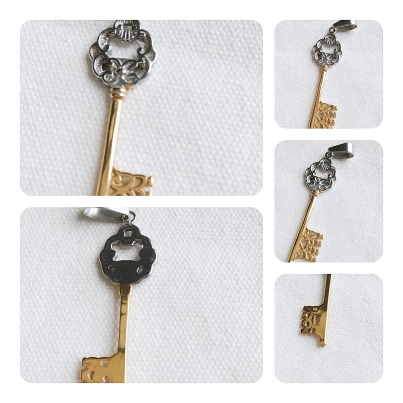 ELSEMODE винтажные любовные сердца Key ожерелья из нержавеющей стали золотого и