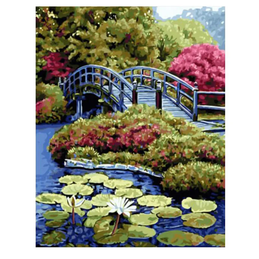 scenery painting 17 Rihe DIY картина по номерам проселочная дорога Картина& каллиграфия уникальный подарок для гостиной домашний Декор 16x20 дюймов - Цвет: scenery painting 17
