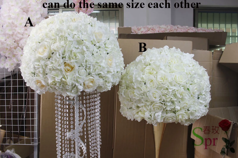 

SPR fashion 2pcs/lot 40cm dia. artificial wedding table centerpiece flower ball wedding road lead flowers decoration