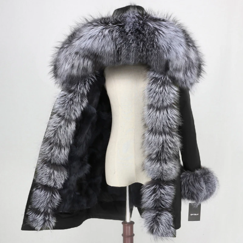 OFTBUY, Водоотталкивающее пальто, Длинная женская парка, натуральный Лисий мех, зимняя куртка, женская верхняя одежда, съемная уличная одежда, толстая теплая куртка
