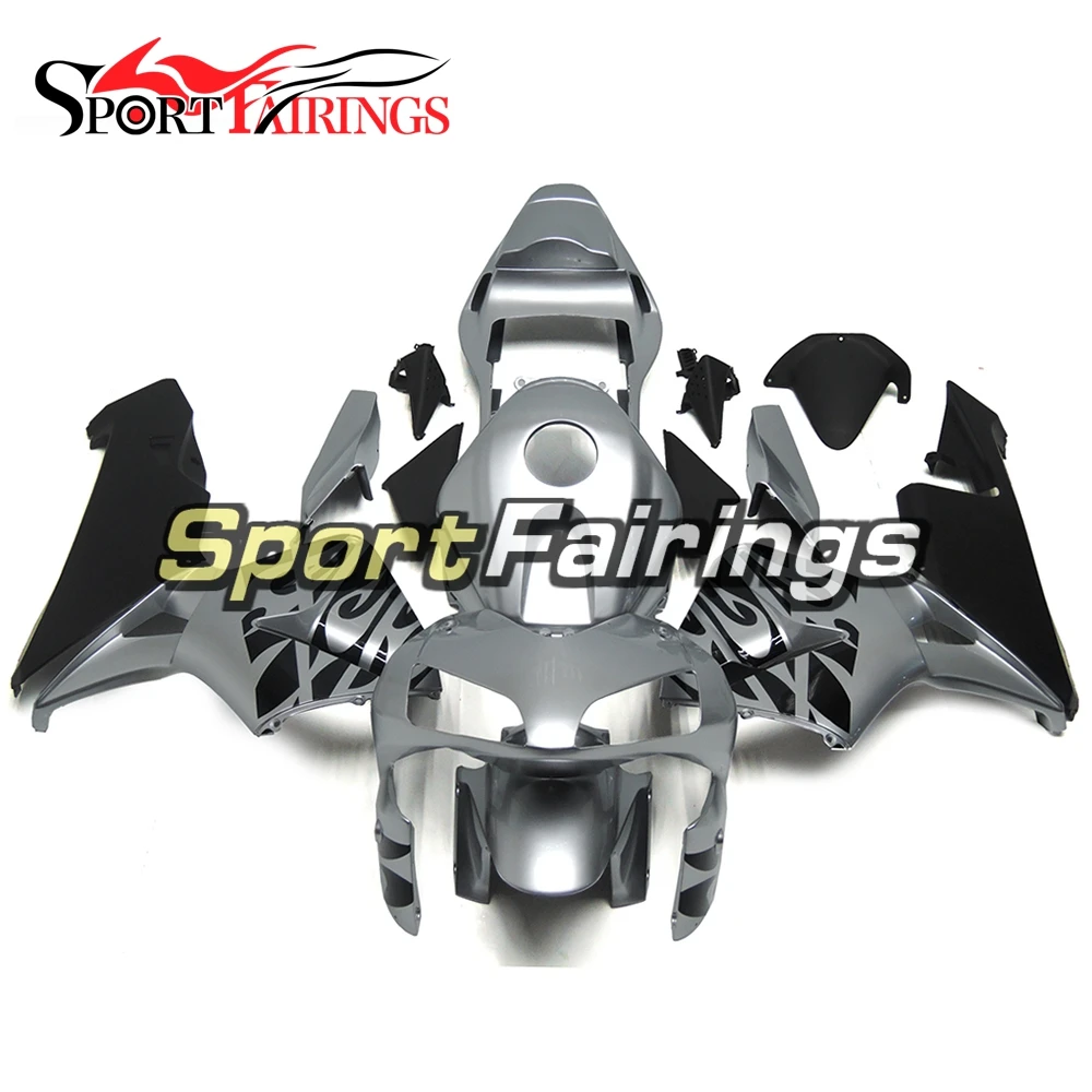 

Fairings For Honda CBR600RR F5 Year 03 04 2003 2004 ABS Motorcycle Fairing Kit Bodywork Cowling Silver with Black Patten Carenes