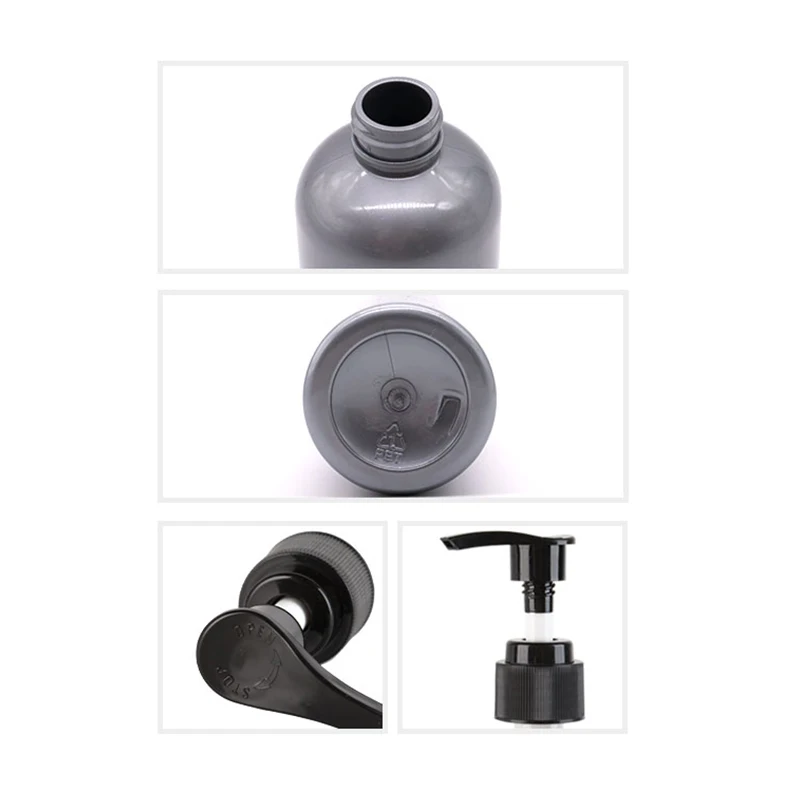Empty Plastic Lotion Pump Bottles Black Gray Cosmetic Container With Liquid Soap Dispenser Shampoo Refillable Bottles 300ML