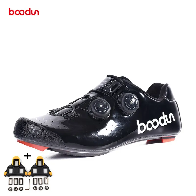 black with cleats Кроссовки, новинка, самоблокирующиеся, углеродное волокно, обувь для шоссейного велоспорта, мужская, для езды на велосипеде, спортивная обувь, для велосипеда, дышащие, сверхлегкие кроссовки - Цвет: black with cleats